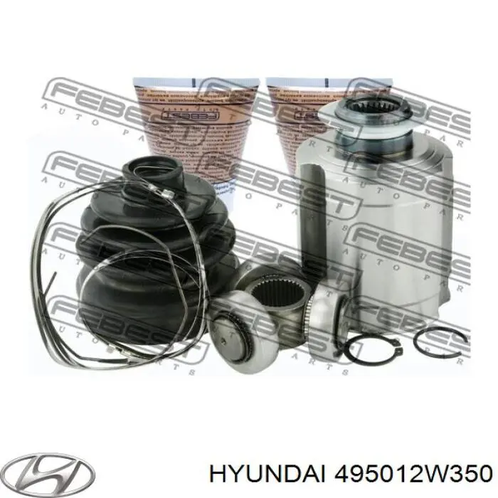 495012W480 Hyundai/Kia піввісь (привід передня, права)