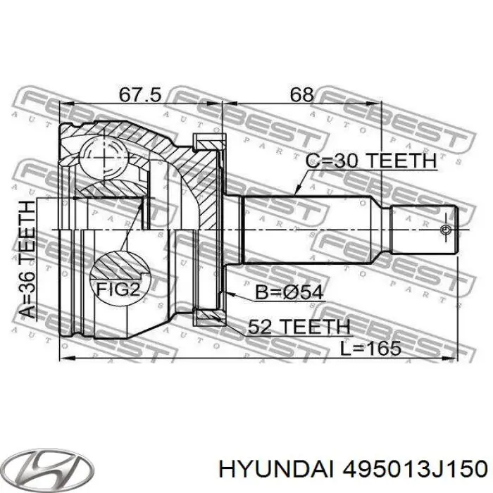 Купити 495000W610 Hyundai/Kia Піввісь права
