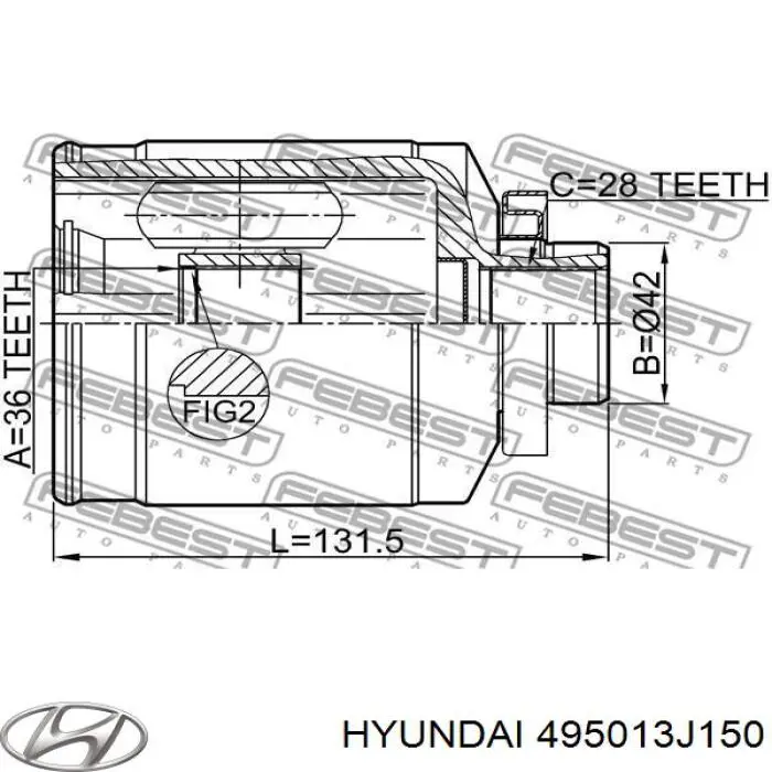 Купити Піввісь права Hyundai Santa Fe II CM