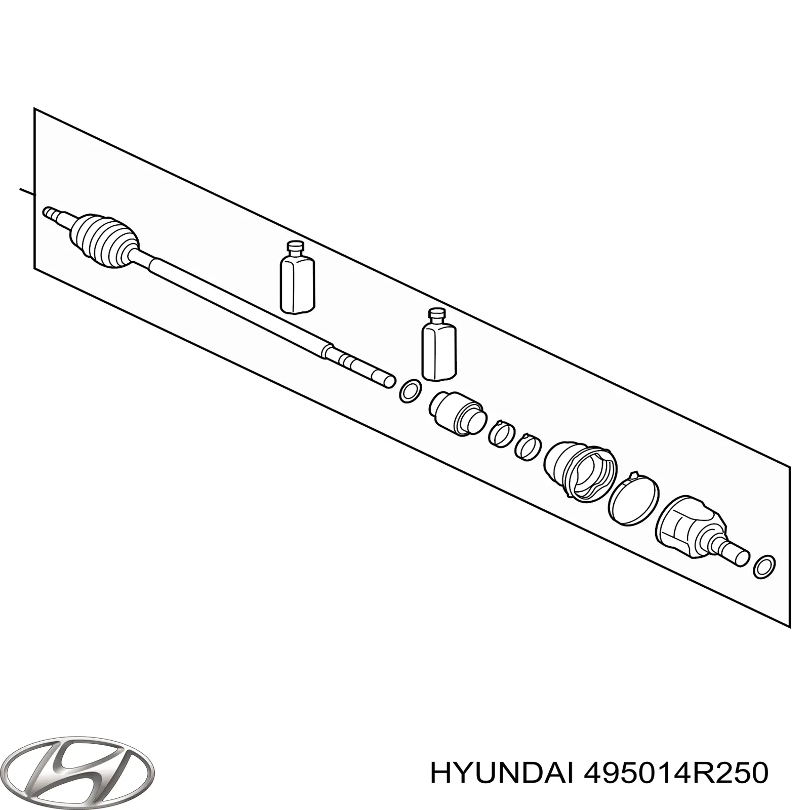 495014R250 Hyundai/Kia Привід передній правий