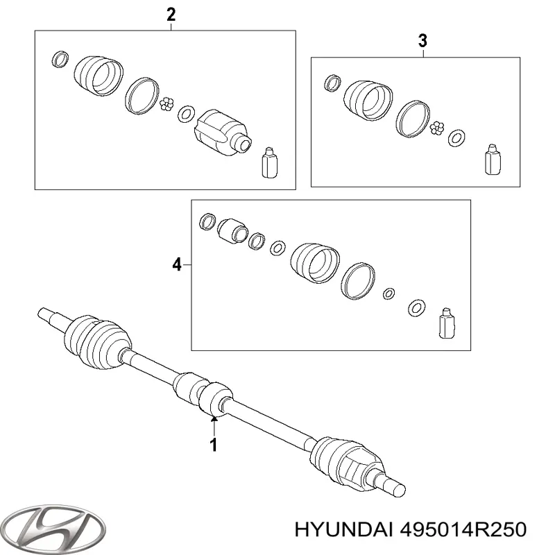 Піввісь передня, права Hyundai/Kia 495014R250 ціна, від 55.56 USD