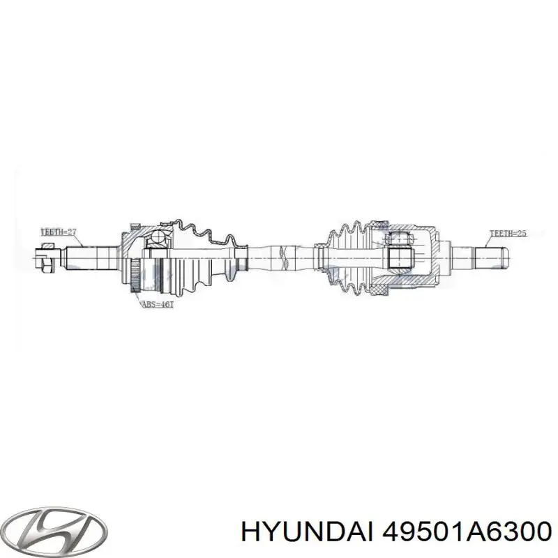 Піввісь (привід) передня, права Hyundai I30 (Хендай Ай 30)