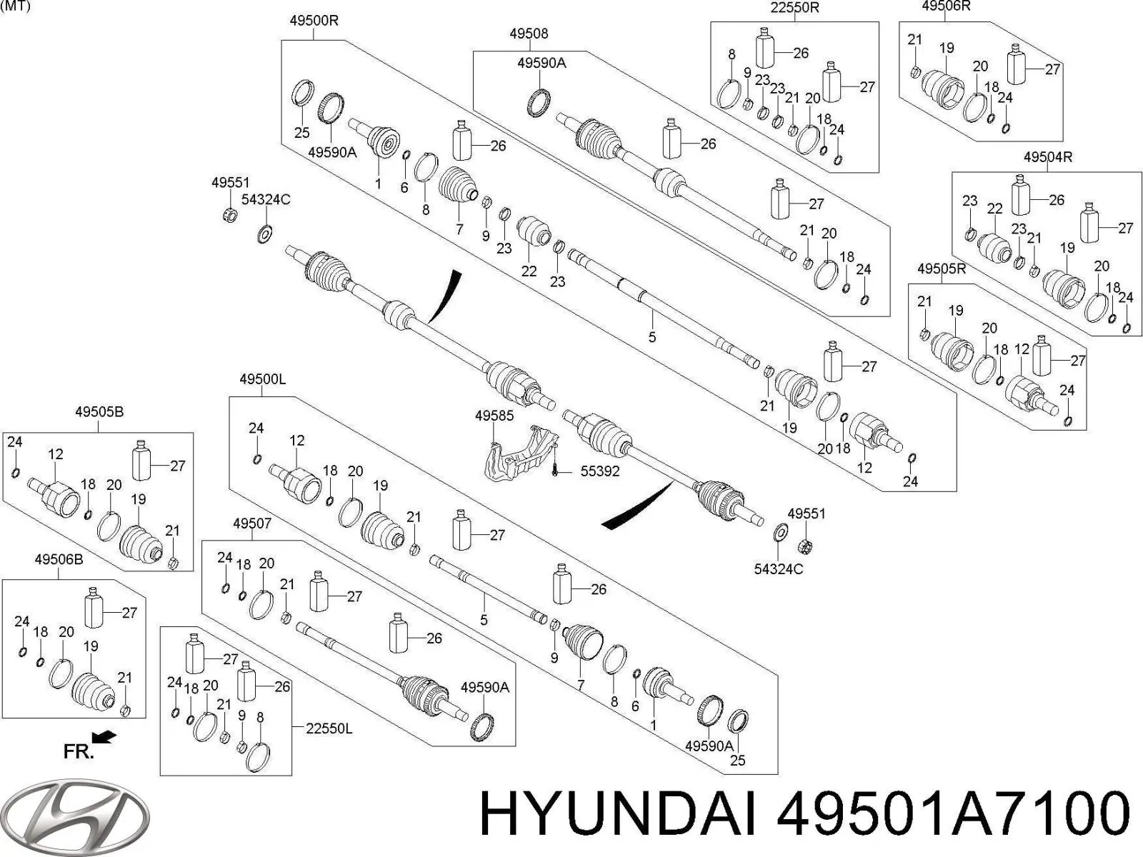  Hyundai/Kia 49501A7100 ціна, від 121.55 USD