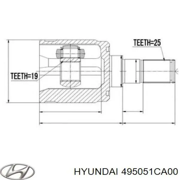 Купити 495051CA00 Hyundai/Kia Граната внутрішня ліва