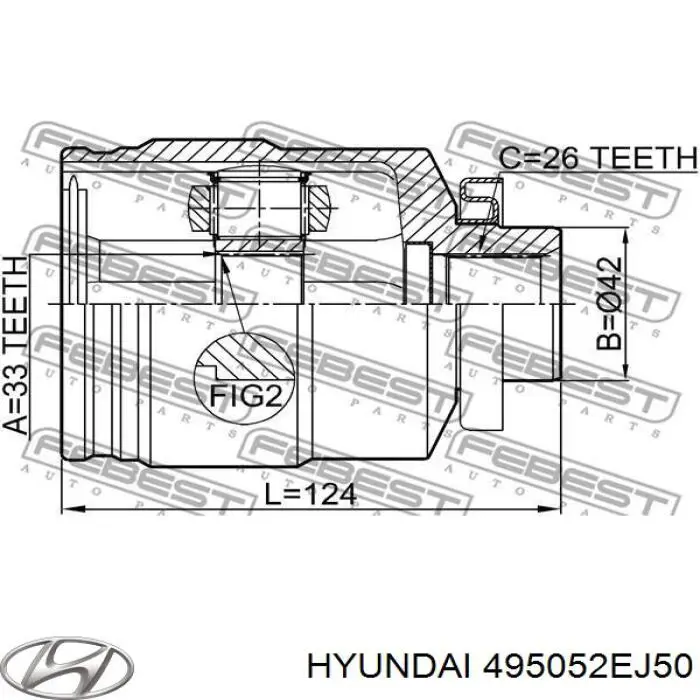 Внутренний шрус HYUNDAI 495052EJ50