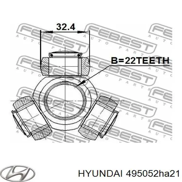ШРУС внутрішній, передній MARKET (OEM) XX495052HA21 ШРУС внутрішній, передній MARKET (OEM) XX495052HA21
