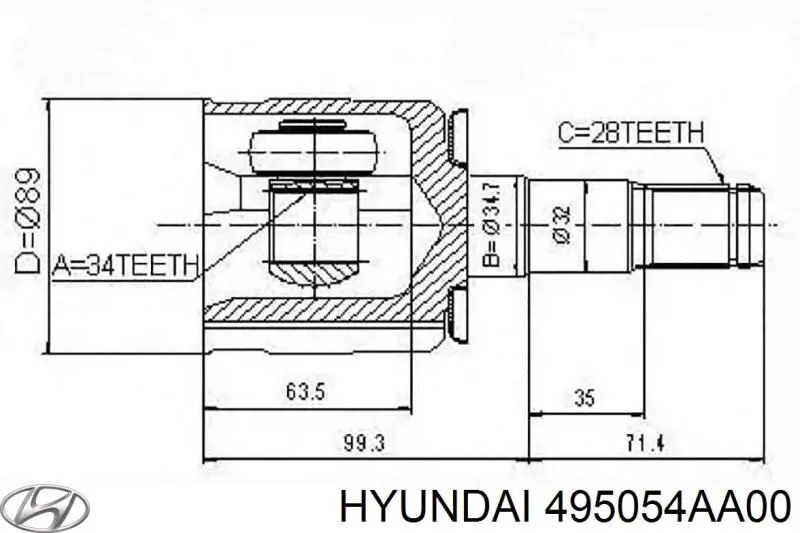  495054AA00 Hyundai/Kia