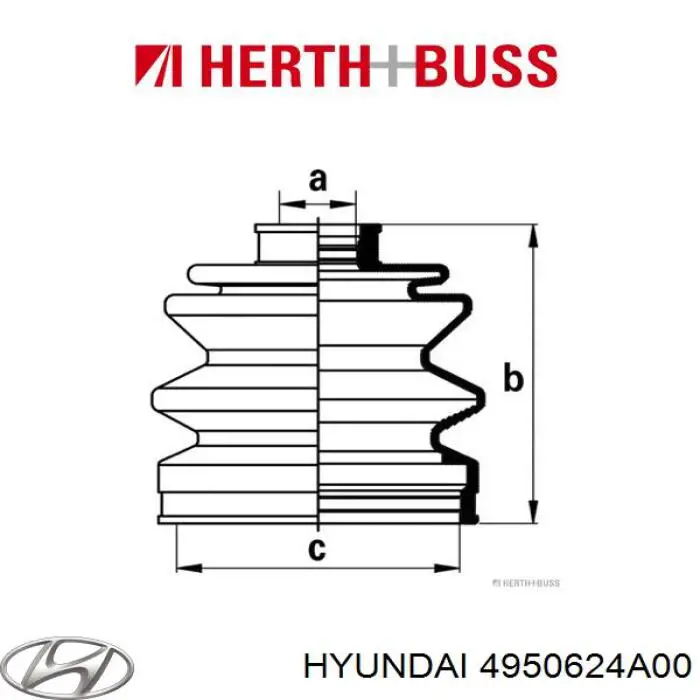 Пильник шарніра кутових швидкостей зовнішній передній Hyundai/Kia 4950624A00 ціна, від 5.84 USD