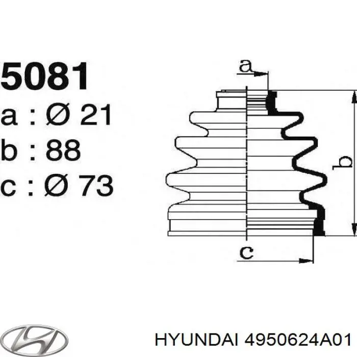 Пильник ШРКШ зовнішній Hyundai/Kia 4950624A01