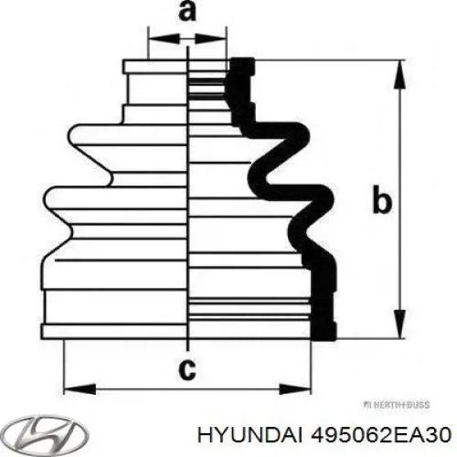 Пильник гранати внутрішній, передній півосі Hyundai/Kia 495062EA30 ціна, від 7.86 USD