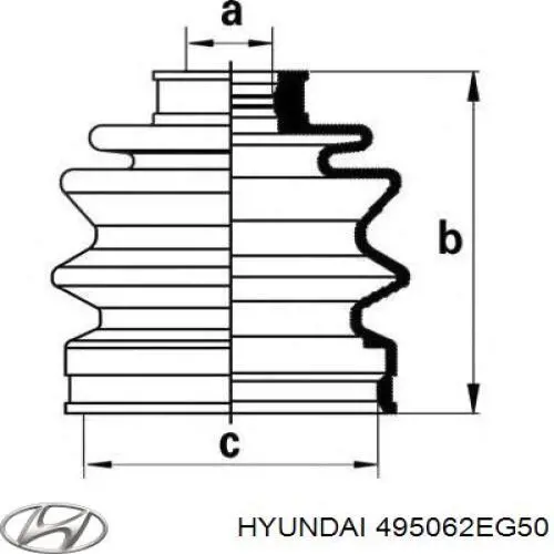 495062EG50 Hyundai/Kia пильник шруса внутрішній, передній піввісі