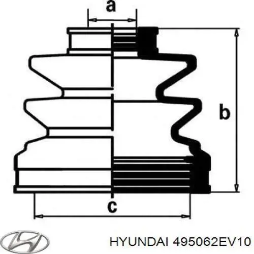 495062EV10 Hyundai/Kia пильник шруса внутрішній, передній піввісі