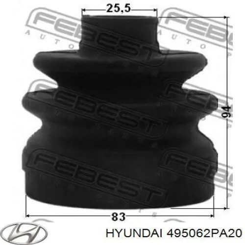 Купити 495062PA20 Hyundai/Kia Пильник ШРКШ внутрішній, лівий