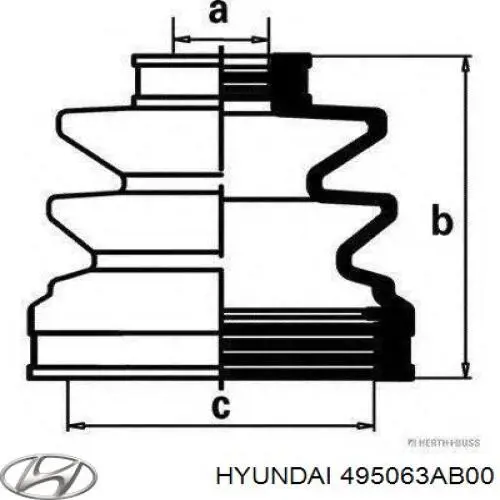 Пильник гранати внутрішній, передній півосі Hyundai/Kia 495063AB00 ціна, від 4.61 USD