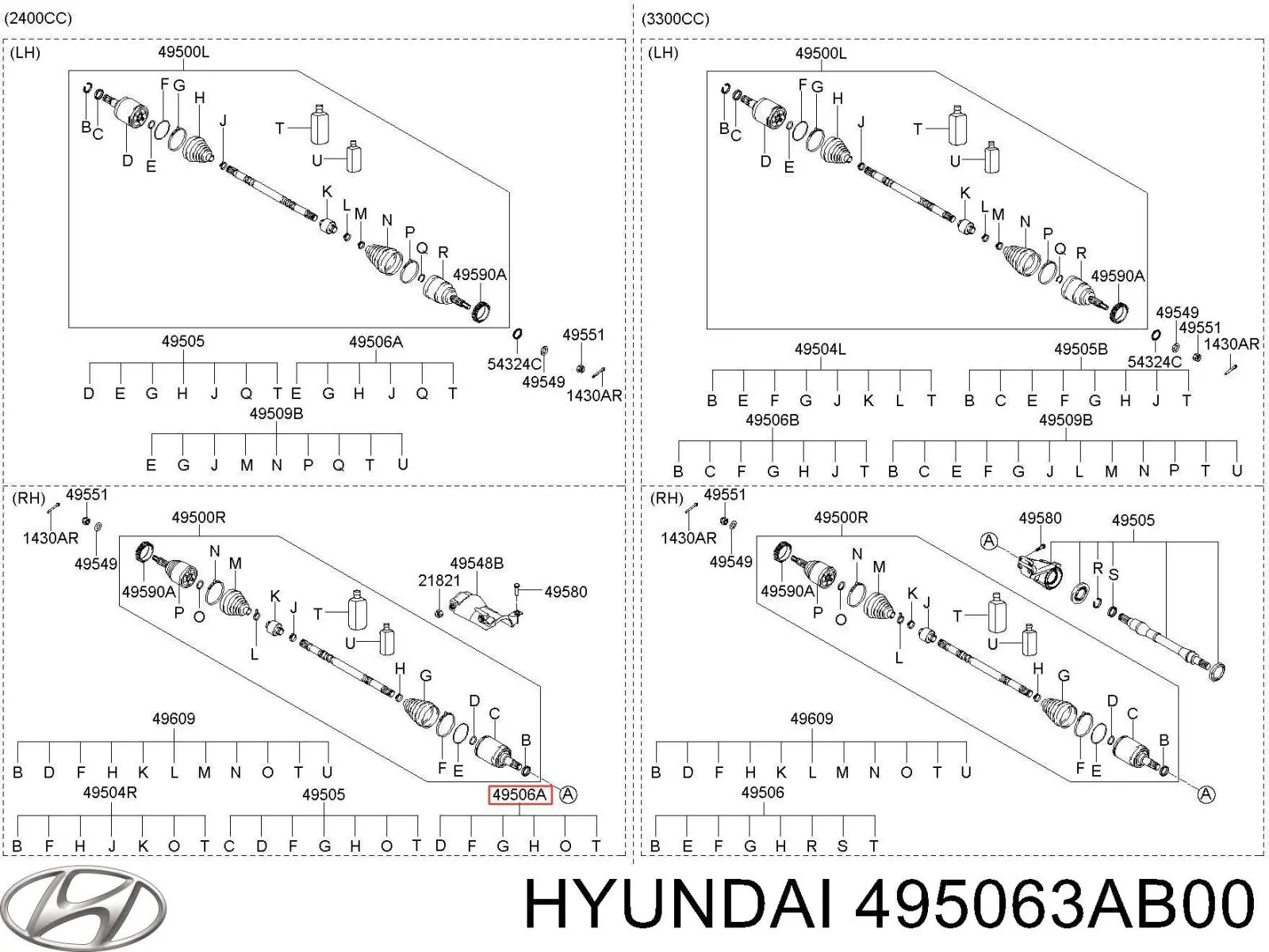 Купити 495063AB00 Hyundai/Kia Пильник шарніра кутових швидкостей внутрішній передній
