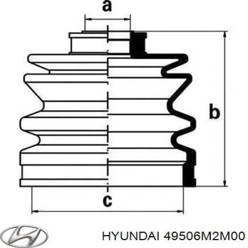 Пильник шарніра кутових швидкостей внутрішній передній лівий Hyundai/Kia 49506M2M00 ціна, від 58.11 USD