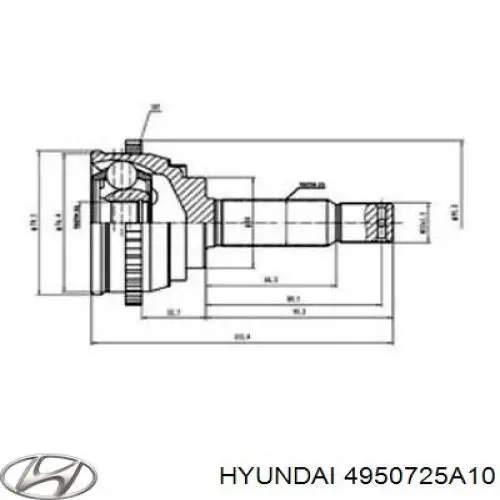 ШРУС зовнішній передній 4950725A10 Hyundai/Kia