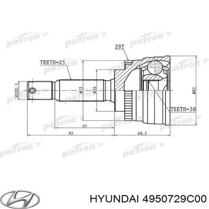 Граната колісна Hyundai/Kia 4950729C00 ціна, від 29.47 USD