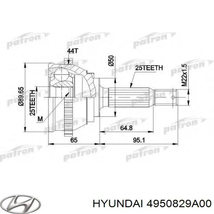 4950829A00 Hyundai/Kia шрус зовнішній передній