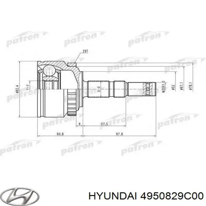 ШРУС зовнішній Hyundai/Kia 4950829C00