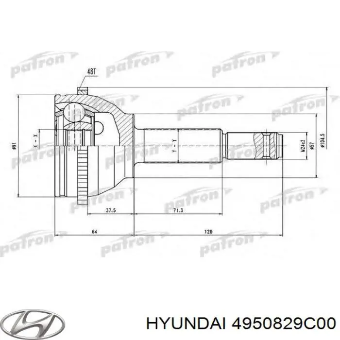 Граната колісна Hyundai/Kia 4950829C00 ціна, від 27.94 USD