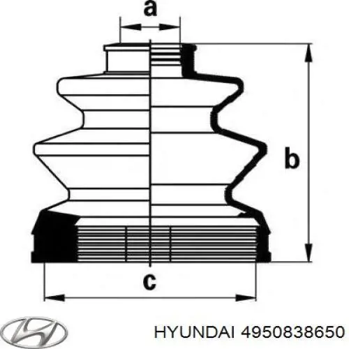Пильник ШРУСа внутрішній 4950839800 Hyundai/Kia