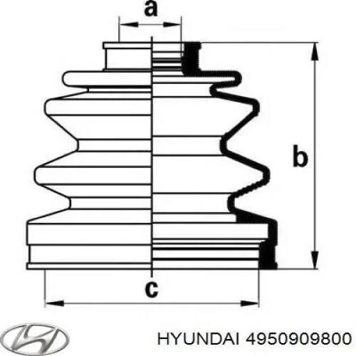 Пильник шарніра кутових швидкостей зовнішній передній Hyundai Sonata IV седан (EU4) (2001 - 2005) ціна, від 39.47 USD