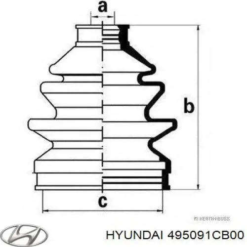 Купити 495091CB00 Hyundai/Kia Пильник шарніра приводу