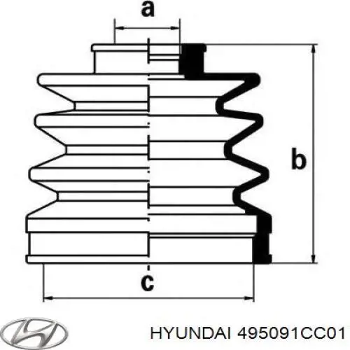 Пильник шарніра кутових швидкостей зовнішній передній Hyundai/Kia 495091CC01 ціна, від 8.04 USD