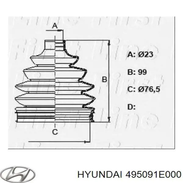 Пильник шарніра кутових швидкостей зовнішній передній Hyundai/Kia 495091E000 ціна, від 7.89 USD
