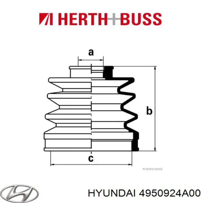 Пильник ШРУСа зовнішній, передній піввісі 4950924A00 Hyundai/Kia