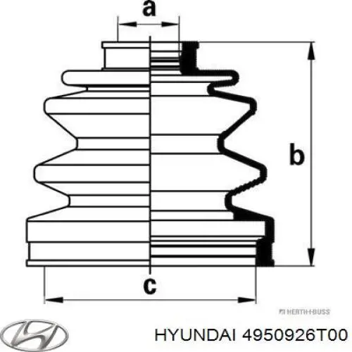 Купити 4950926T00 Hyundai/Kia Пильник шарніра приводу