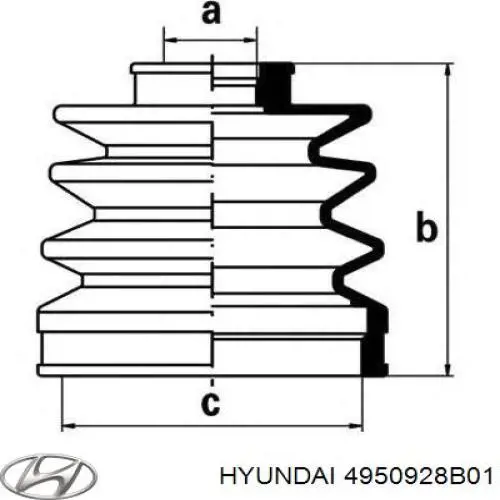 4950928B01 Hyundai/Kia пильник шруса зовнішній, передній піввісі