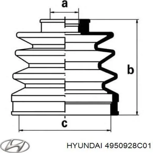 Пильник гранати внутрішній, передній півосі Hyundai/Kia 4950928C01 ціна, від 9.04 USD