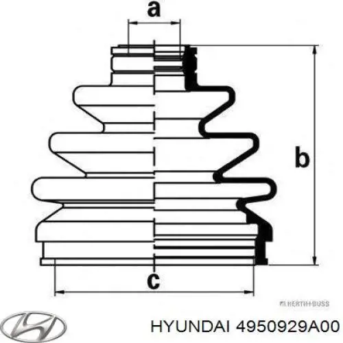 4950929A00 Hyundai/Kia пильник шруса зовнішній, передній піввісі