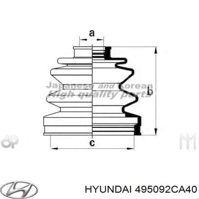 495092CA40 Hyundai/Kia Пильник ШРУСа зовнішній, передній піввісі