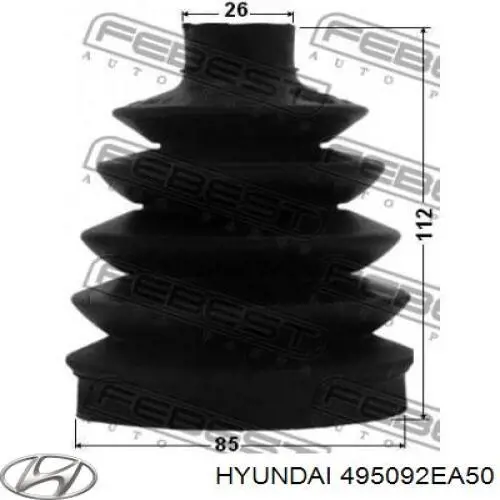 Пильник шарніра кутових швидкостей зовнішній лівий Hyundai/Kia 495092EA50 ціна, від 6.95 USD