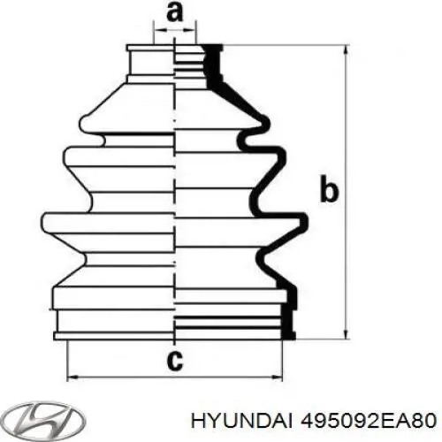 Пильник ШРУСа зовнішній 495092EA80 Hyundai/Kia