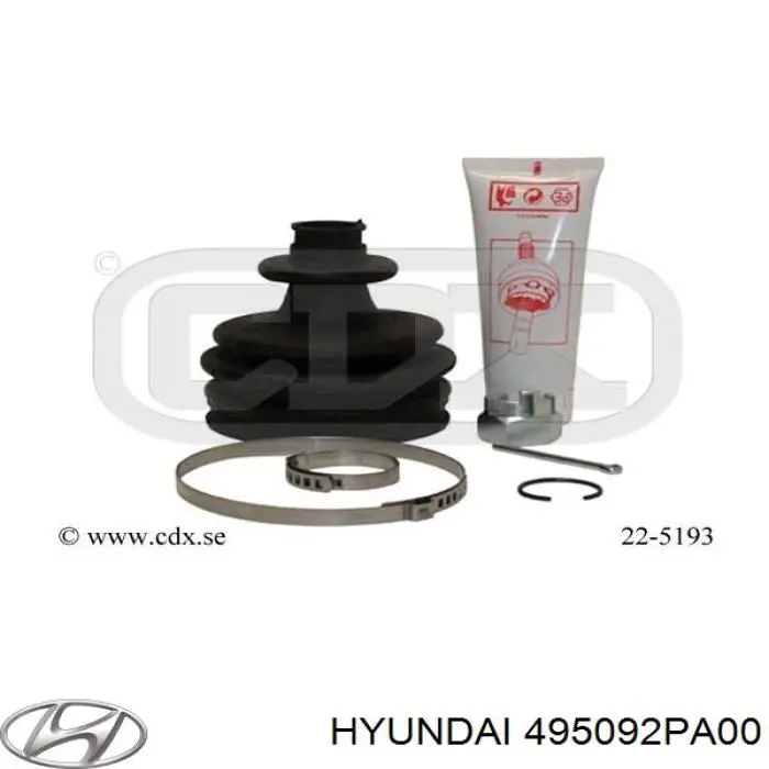 Пильники ШРКШів передній піввісі, комплект Hyundai/Kia 495092PA00 ціна, від 75.23 USD