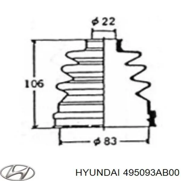 Купити 495093AB00 Hyundai/Kia Пильник шарніра приводу