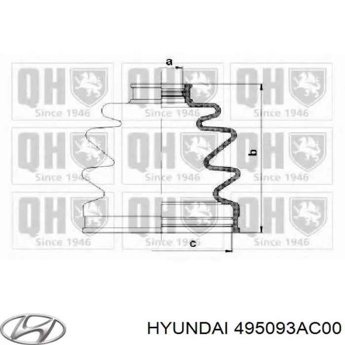 Пильник шарніра кутових швидкостей зовнішній передній Hyundai/Kia 495093AC00 ціна, від 12.23 USD