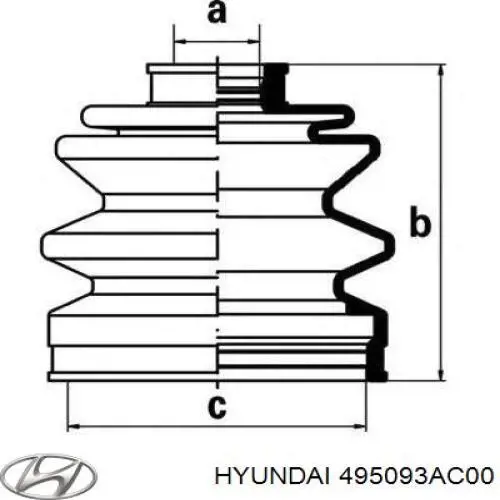 Купити 495093AC00 Hyundai/Kia Пильник шарніра приводу