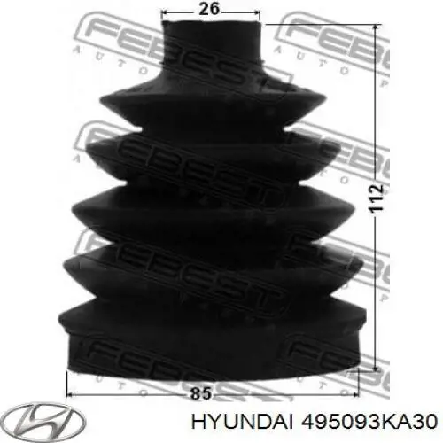 Купити 495093KA30 Hyundai/Kia Пильник шарніра кутових швидкостей зовнішній правий