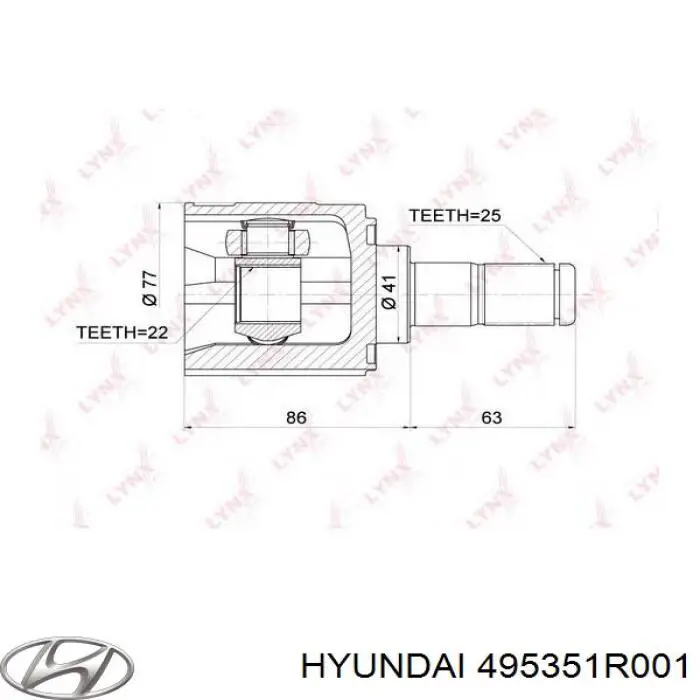  ШРУС внутрішній правий Hyundai SOLARIS 1