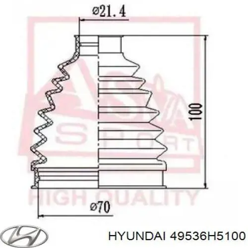 Hyundai/Kia 49536H5100 ціна, від 96.69 USD