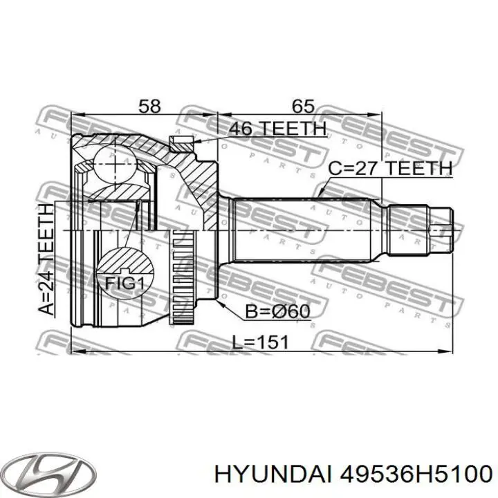 Купити 49536H5100 Hyundai/Kia 