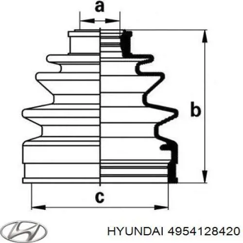 Купити 4954128420 Hyundai/Kia Пильник шарніра приводу
