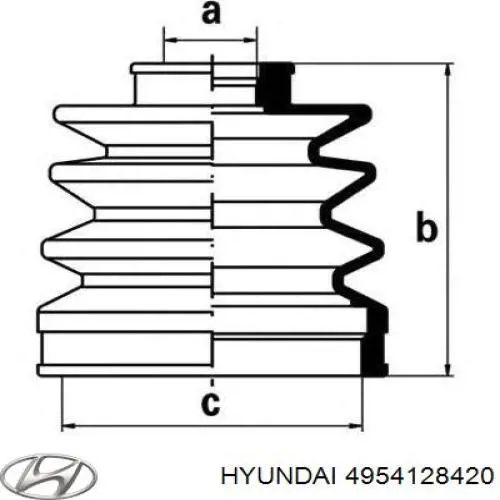 4954128420 Hyundai/Kia пильник шруса зовнішній, передній піввісі