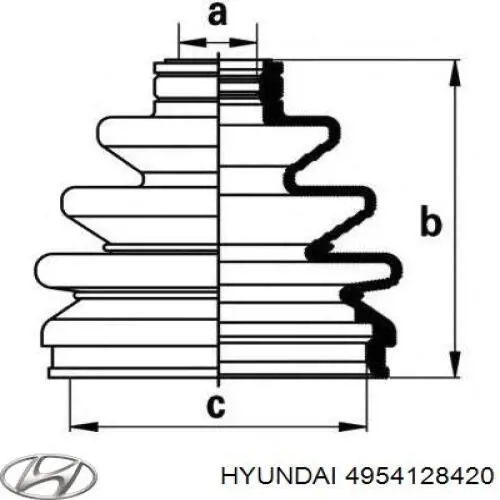 Пильник шарніра кутових швидкостей зовнішній передній Hyundai/Kia 4954128420 ціна, від 5.51 USD