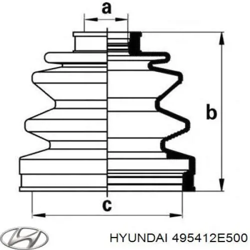 495412E500 Hyundai/Kia пильник шруса зовнішній, передній піввісі